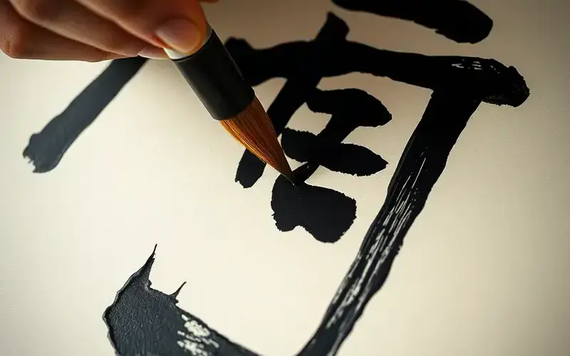 墨で文字を書く筆